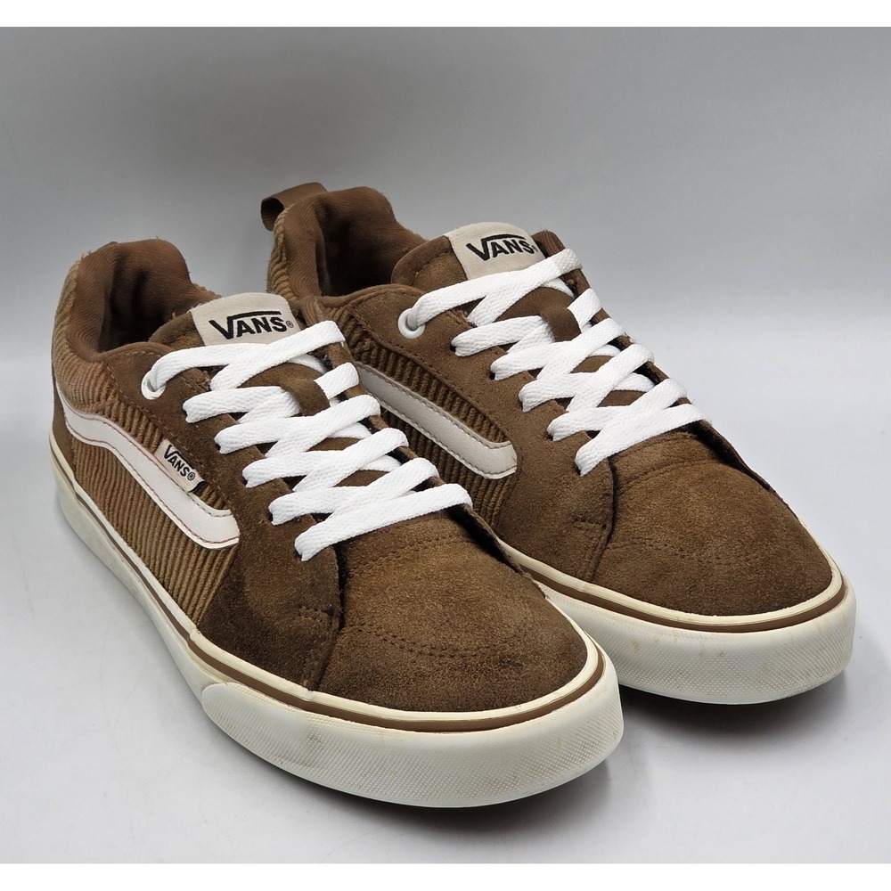 Vans Filmore Low Top Skate Shoes Brown Suede Corduroy Men's 7.5